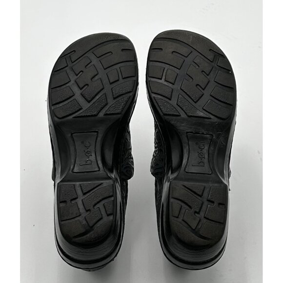 b.o.c. by Born‎ Blue/Gray Embossed Leather Clogs Comfort Slip-On Work Shoes Sz 8 - Picture 4 of 6